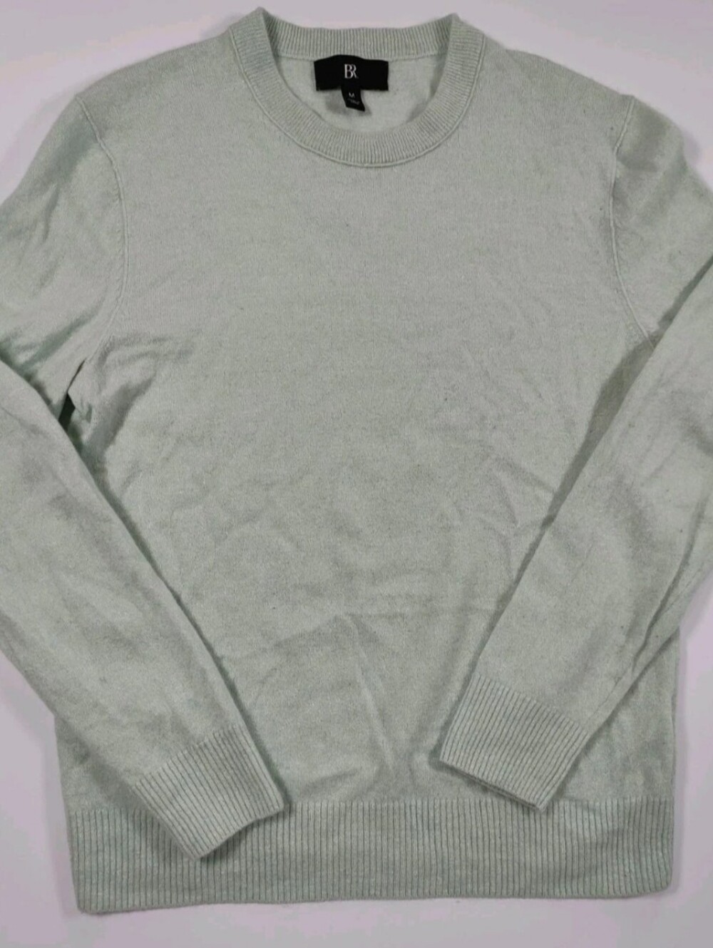 Banana Republic Women Mint Green 62% Cashmere 38% Linen Lightweight Sweater Sz M